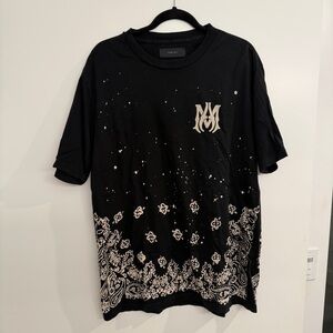 Amiri Black Logo Bandana Print Tee Shirt